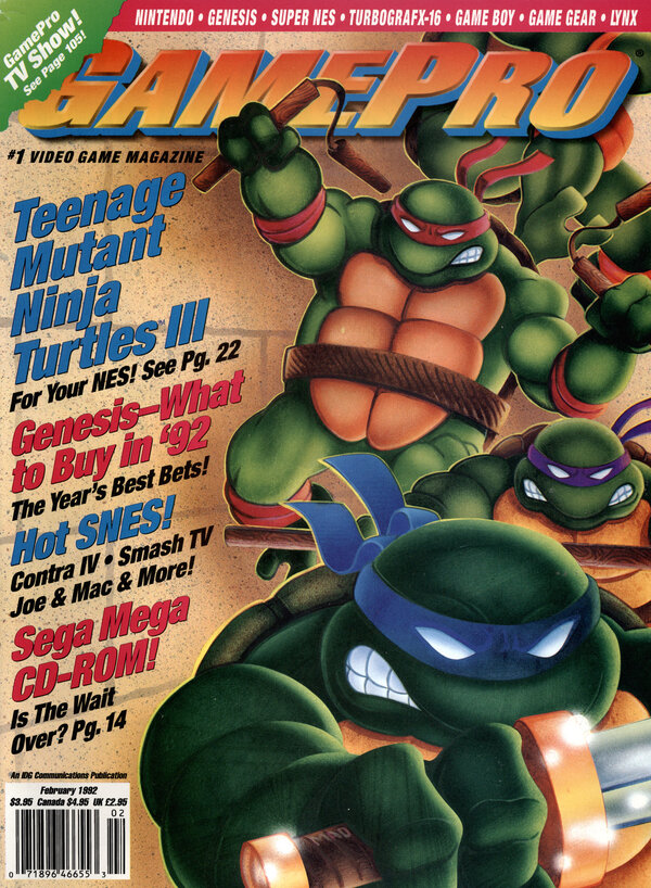 GamePro 031 (Feb 1992) Teenage Mutant Ninja Turtles III   The Manhattan Project cover